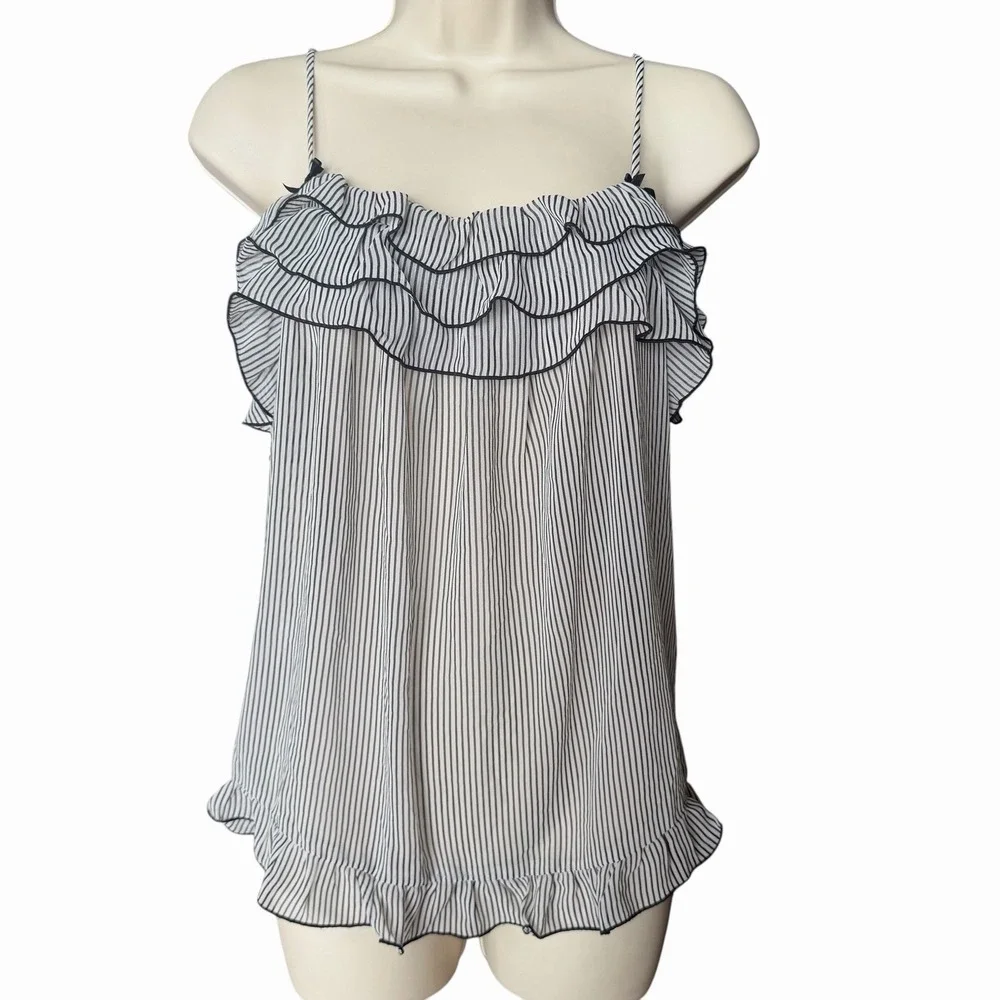 In Bloom by Jonquil Ruffle Camisole Striped SM •Bows Coquette Dollette Parisian